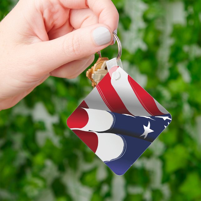 Patriotic American Flag Design Stars and Stripes  Keychain (Creator Uploaded)