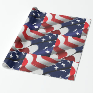 Patriotic American Flag Design Stars and Stripes  Wrapping Paper