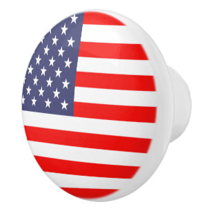 Patriotic American flag door and drawer pull knobs
