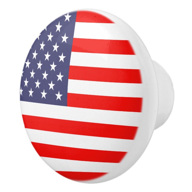 Patriotic American flag door and drawer pull knobs (Right)