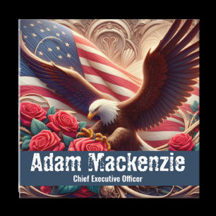 Patriotic American Flag Eagle Business Cards