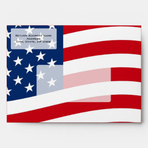 Patriotic American Flag Envelopes, Personalized Envelopes
