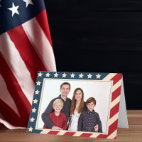 Patriotic American Flag Family Photo Christmas