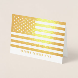 Patriotic American Flag Gold Foil Card