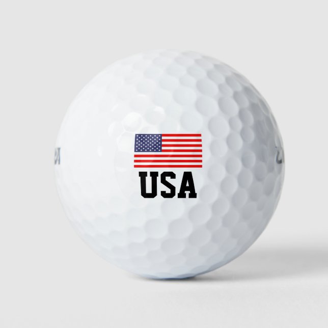 Patriotic American flag golf ball set | USA pride (Front)