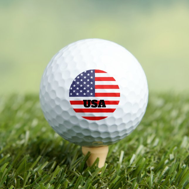 Patriotic American flag golf balls with your text (Insitu Tee)