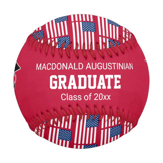Patriotic AMERICAN FLAG Graduate Baseball (Front)