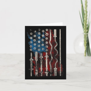 Patriotic American Flag Gym For Weight Lifters  Card