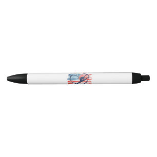 Patriotic American Flag Gymnastics Design for USA Black Ink Pen