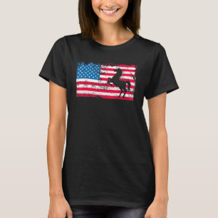 Patriotic American Flag Horse Graphic Print T-Shirt