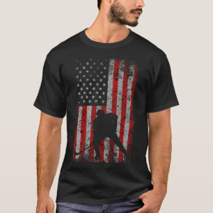 Patriotic American Flag Ice Hockey Fan Gift Gear T-Shirt