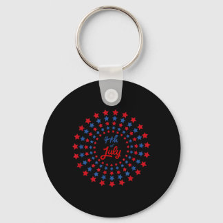 Patriotic American Flag Independence day July 4th Keychain