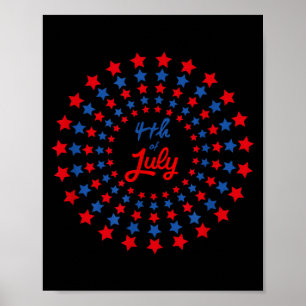 Patriotic american flag independence day july 4th poster