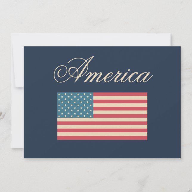 Patriotic American Flag Invitations (Front)