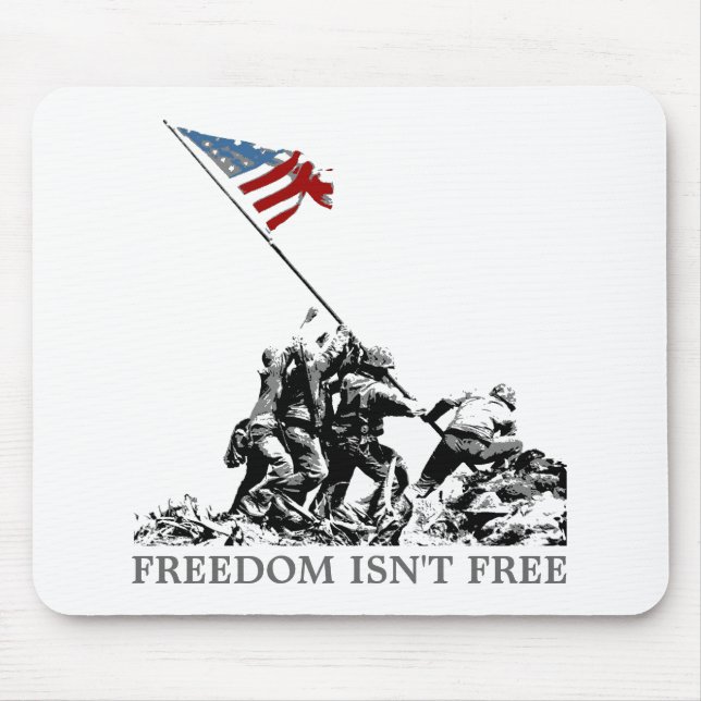 Patriotic American Flag Iwo Jima (Customizable) Mouse Pad (Front)