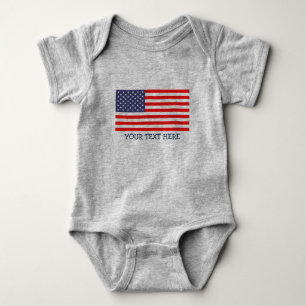 Patriotic American flag jersey baby bodysuit
