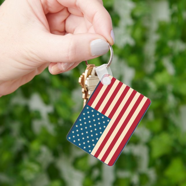Patriotic American Flag Keychain  (Hand)