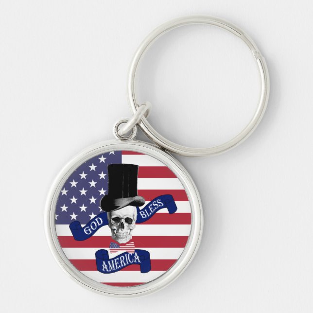 Patriotic American flag Keychain (Front)