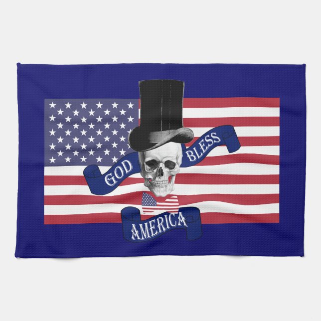 Patriotic American flag Kitchen Towel (Horizontal)