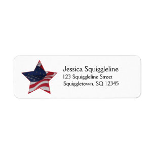 Patriotic American Flag Label