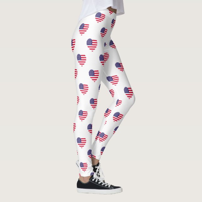 Patriotic American Flag Leggings (Right)