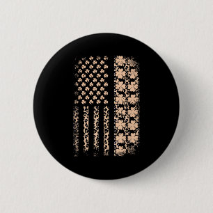 Patriotic american flag leopard shamrock stPatriot 2 Inch Round Button