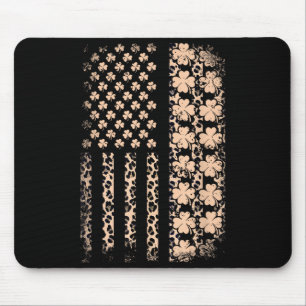 Patriotic american flag leopard shamrock stPatriot Mouse Pad