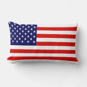 Patriotic American Flag Lumbar Pillow