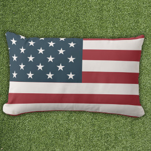 Patriotic American Flag Lumbar Pillow