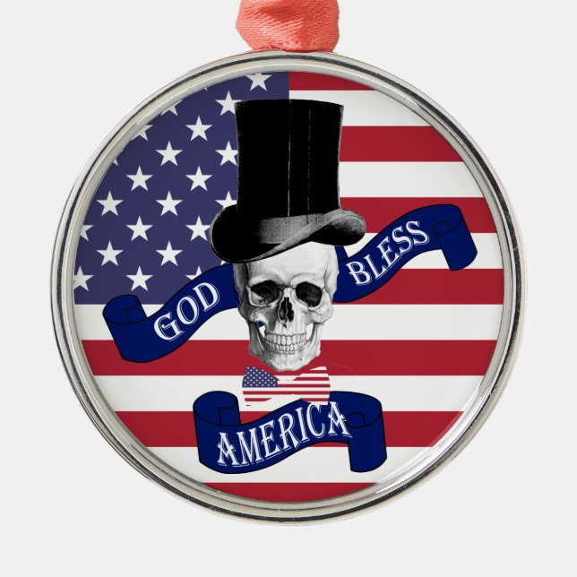 Patriotic American flag Metal Ornament (Front)