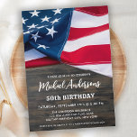 Patriotic American Flag Military Birthday Party Invitation<br><div class="desc">USA American Flag Birthday Party Invitations. Invite friends and family to your patriotic birthday celebration with these modern American Flag invitations. Personalize this american flag invitation with your event, name, and party details. See our collection for matching patriotic birthday gifts , party favours, and supplies. COPYRIGHT © 2021 Judy Burrows,...</div>