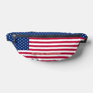 Patriotic American Flag Monogram Waist Crossbody Fanny Pack