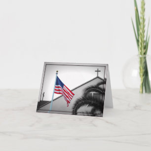 Patriotic American Flag Note Card