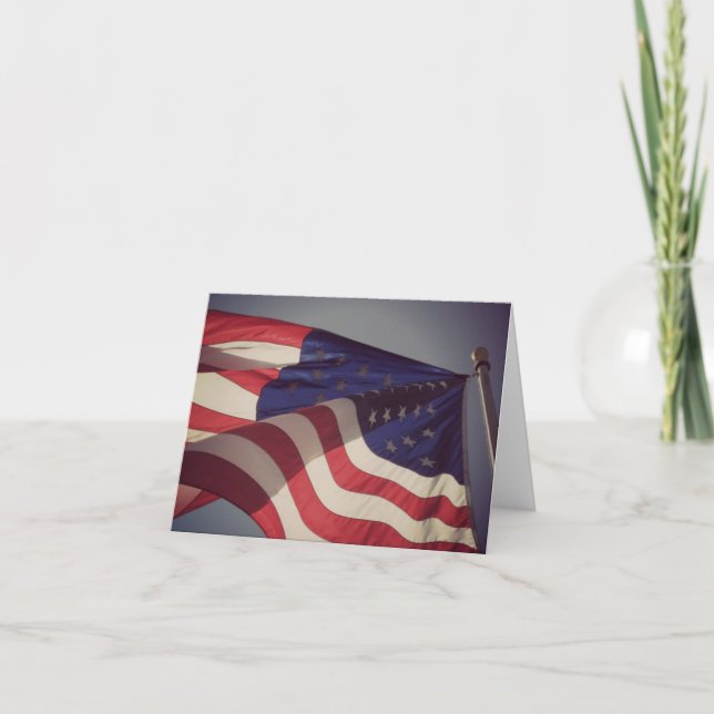 Patriotic American Flag Note Card (Front)