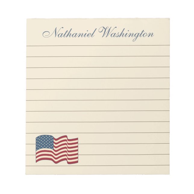 Patriotic American Flag Office Kitchen Notepad (Front)