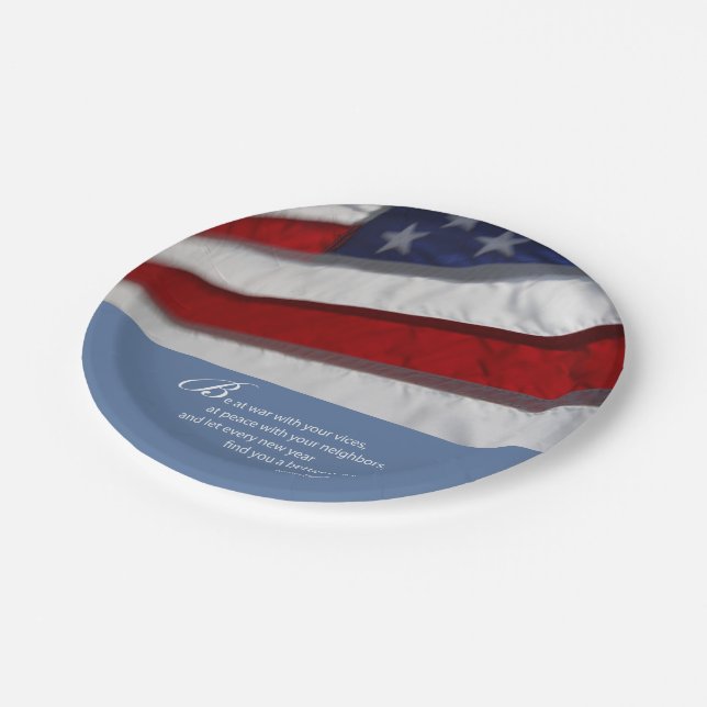 Patriotic, American Flag Paper Plate (Angled)
