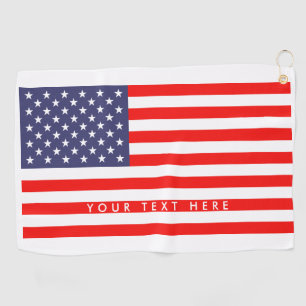 Patriotic American flag personalized golf towel