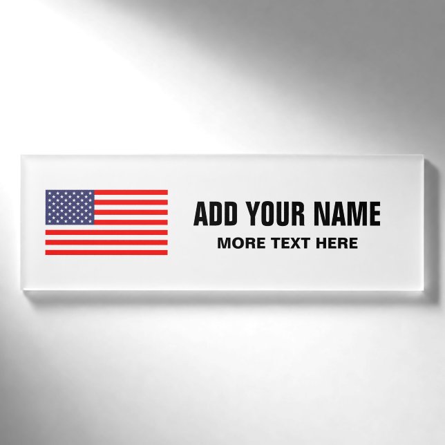 Patriotic American flag personalized name tags (Front)