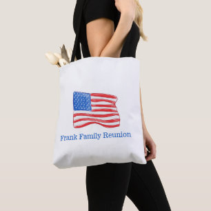 Patriotic American Flag Personalized Tote Bag