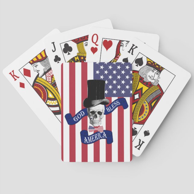 Patriotic American flag Playing Cards (Back)