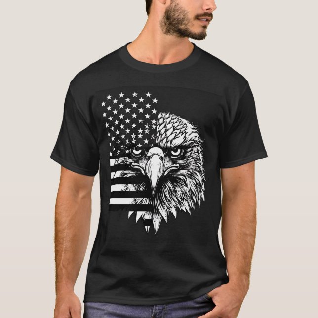 Patriotic American flag print T-Shirt (Front)