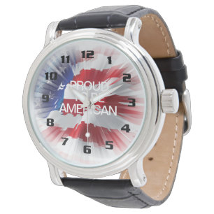 Patriotic American Flag Proud to be American Watch