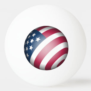 Patriotic American Flag Red White and Blue Ping Pong Ball