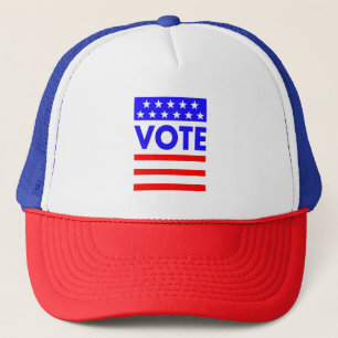 Patriotic American Flag Red White and Blue Voter Trucker Hat