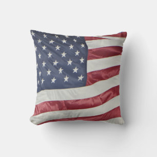 Patriotic American Flag Red White Blue  pillow