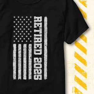 Patriotic American Flag Retro Vintage Retired 2025 T-Shirt