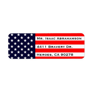 Patriotic American Flag Return Address Label