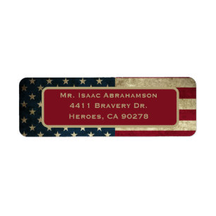 Patriotic American Flag Return Address Label