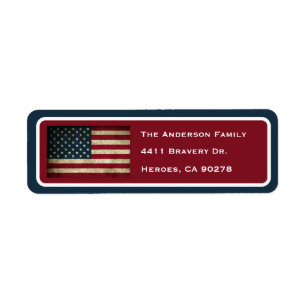 Patriotic American Flag Return Address Label