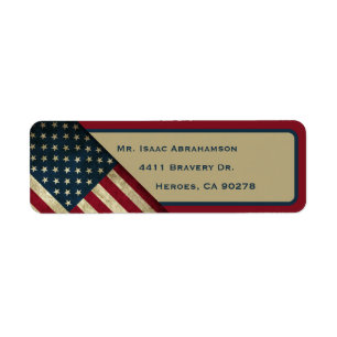 Patriotic American Flag Return Address Label